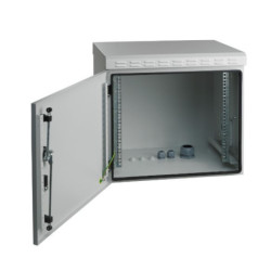 Komutacinė pakabinama spinta 19" 16U 600x600x810 mm (juoda, pramoninė) KS16U600X600X810STIP55