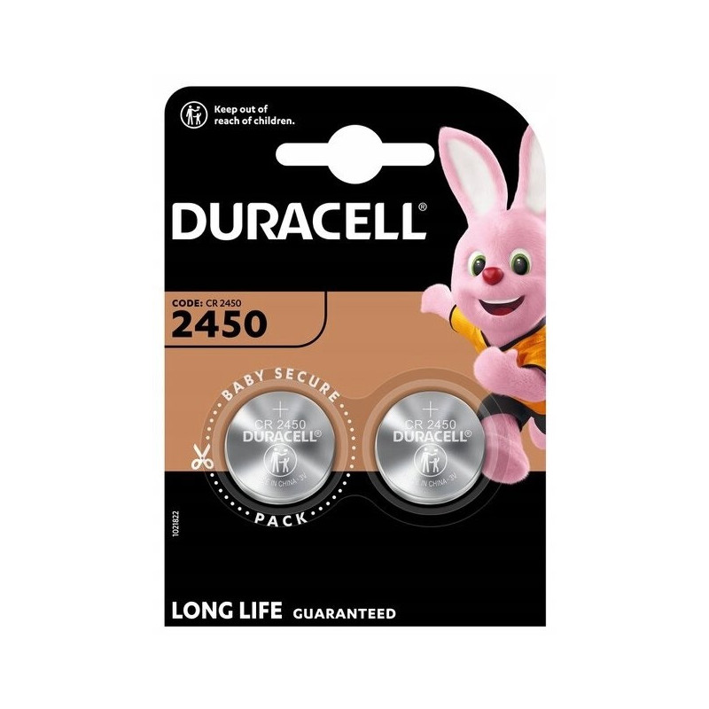 Baterija Duracell Lithium CR2450 (2 vnt.)  BATERIJACR2450DUR2