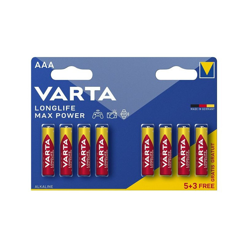 Baterija VARTA Alkaline Max Power LR03/AAA (8 vnt.)  BATERIJALR03AAAVARTA8
