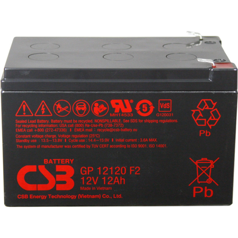Akumuliatorius (AGM) CSB 12Ah 12V F2 VRLA (GP12120) ACSBGP12120