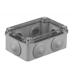 Hermetinė dėžutė skaidriu dangteliu Pawbol S-BOX 206-P (pilka, 120x80x50) PAWSBOX206P