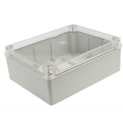 Hermetinė dėžutė skaidriu dangteliu Pawbol S-BOX 516-P (pilka, 240x190x90) PAWSBOX516P