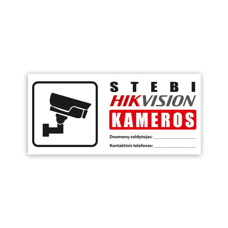 Lentelė "Stebi kameros" (300x140mm) XLENTELEKAM