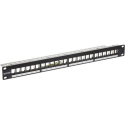 Komutacinė panelė 19" 1U EXCEL 100-095 (24 prievadų, be lizdų) TKP1U24PEXCELBE100095