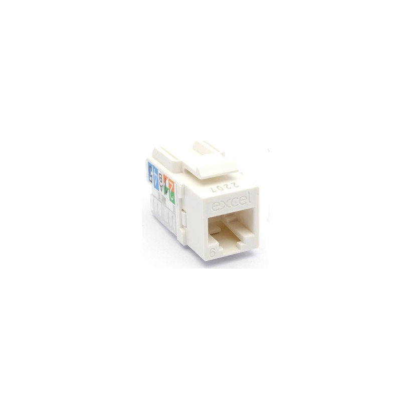 Lizdas EXCEL 100-011 RJ45 (Baltas, Cat6, UTP, keystone) KJEXCEL100011