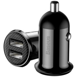 Automobilinis įkroviklis BASEUS CCALLP-01 (Juodas, 30W, 12-24V, 2xUSB, 4.8A) CCALLP-01