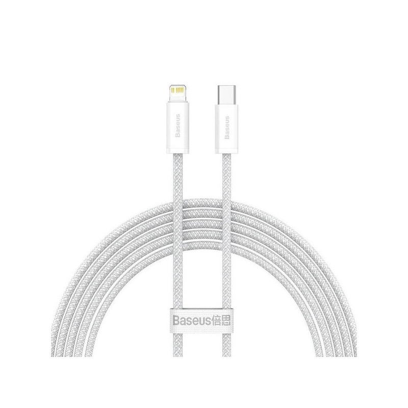 Kabelis USB C - Lightning BASEUS CALD000102 (2.0m, 20W, baltas, pintas)
 CALD000102