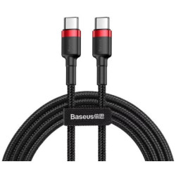 Kabelis USB C - USB C BASEUS CATKLF-G91 (1.0m, QC3.0, nailoninis, raudonas/juodas)
 CATKLF-G91