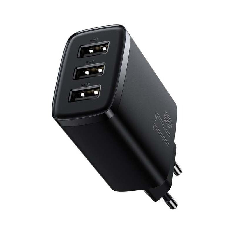 Sieninis įkroviklis BASEUS CCXJ020101 (17W, 3xUSB, 3.4A, juodas)
 CCXJ020101