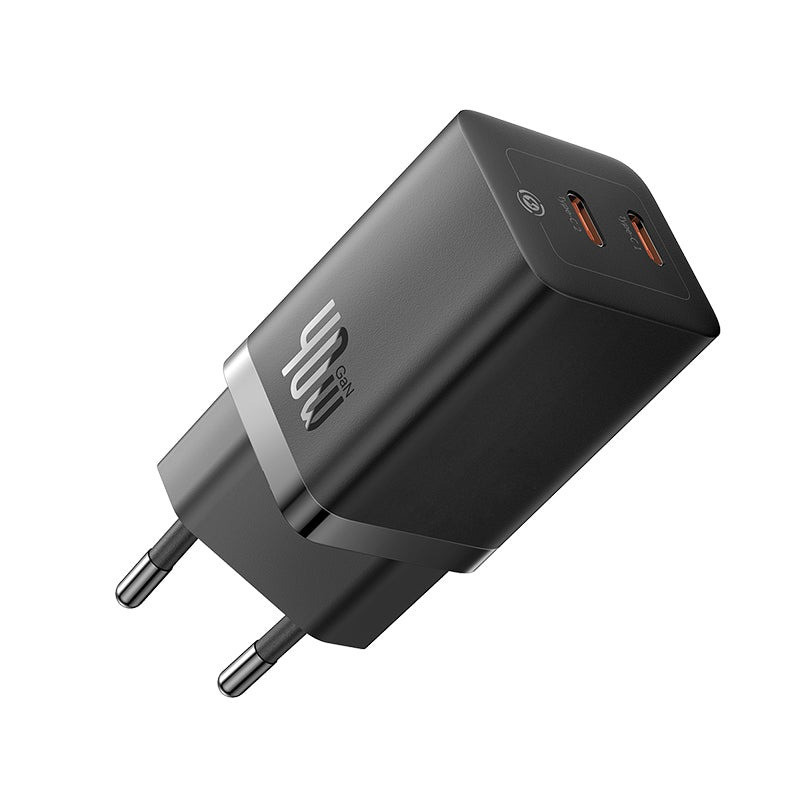 Sieninis įkroviklis BASEUS CCGP180101 (GaN5 Pro, 40W, 2xUSB-C, QC3.0, PD3.0, juodas)
 CCGP180101