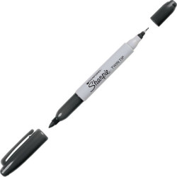 Permanentinis markeris Sharpie Twin Tip 09-811100 (Juodas, 1mm / 0.5mm dvipusis) MARKER09811100