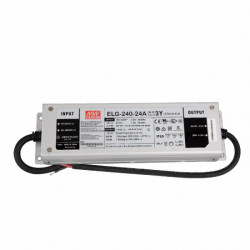 Impulsinis maitinimo &scaron;altinis LED 24V 240W 10A IP65, dimeriuojamas, MEAN WELL ELG-240-24A-3Y MWELG24024A-3Y