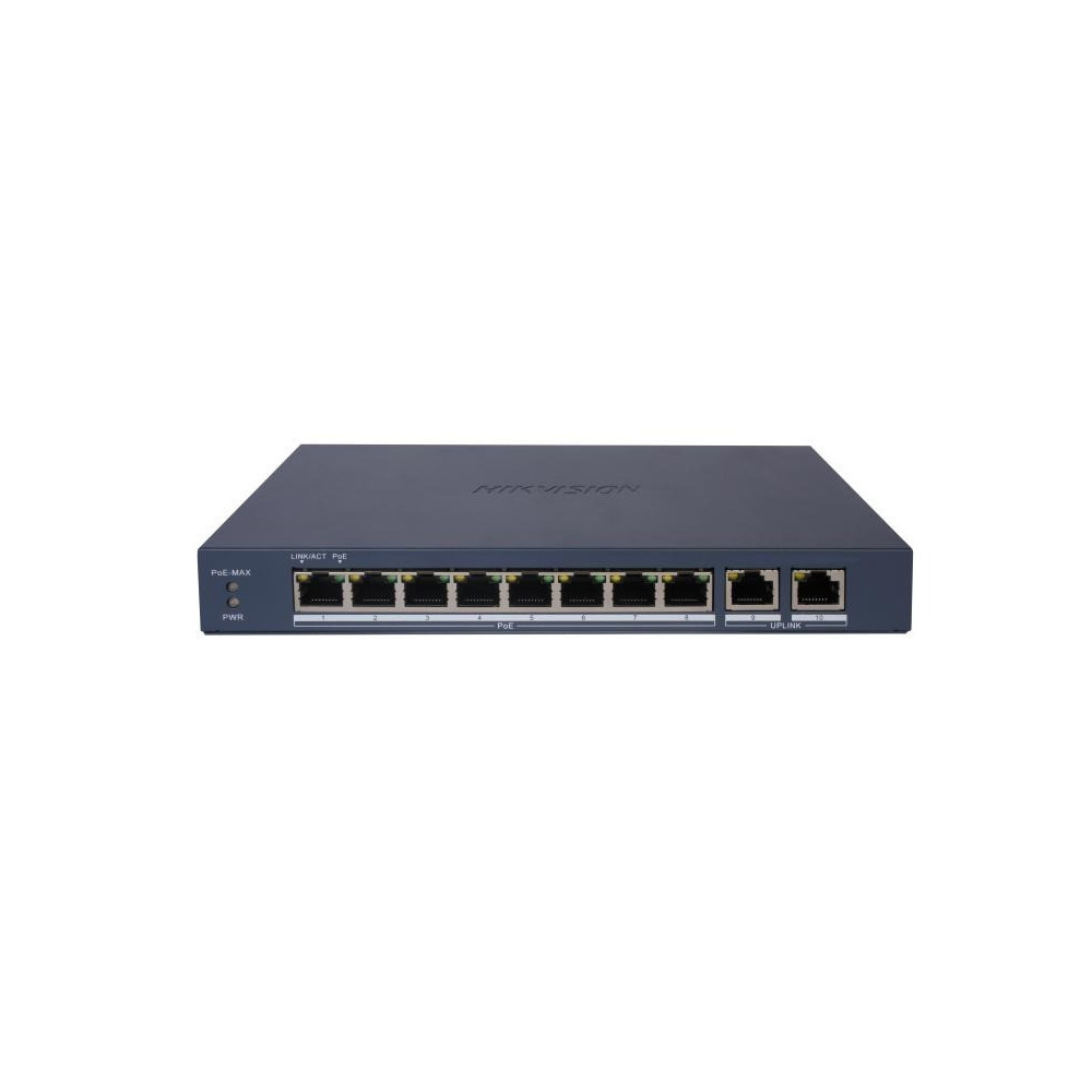10 prievadų, 8 PoE komutatorius Hikvision DS-3E1510P-EI/M(B) SWITCHDS3E1510PEIMB