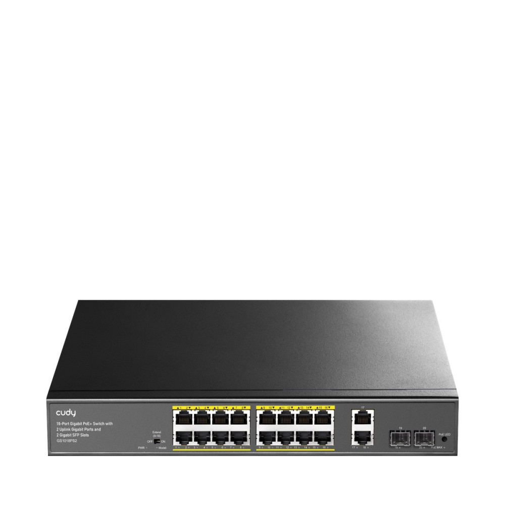 18 prievadų komutatorius CUDY GS1018PS2 SWITCHCUDYGS1018PS2