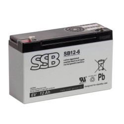Akumuliatorius (AGM) SSB SB (12Ah, 6V, F1, VRLA) AS12AH6V