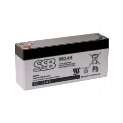 Akumuliatorius (AGM) SSB SB (3.4Ah, 6V, F1, VRLA) AS34AH6V