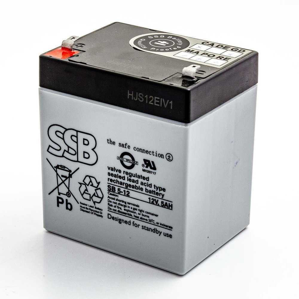 Akumuliatorius (AGM) SSB SB (5Ah, 12V, F1, VRLA) AS5AH12V