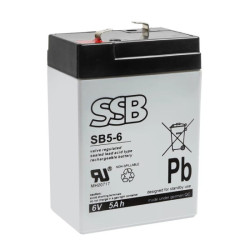 Akumuliatorius (AGM) SSB SB (5Ah, 6V, F1, VRLA) AS5AH6V