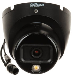 Dahua Dome IPC-HDW1639T-A-IL-0280B-S6-BLACK F2.8 (Juoda, 6MP, ~110&deg;, IR+balta &scaron;viesa 30m, IP67) DAHIPCHDW1639TAIL028J