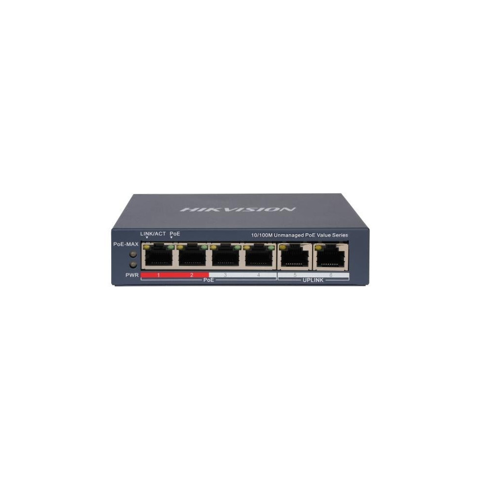 Komutatorius 6 prievadų Hikvision DS-3E0106P-E/M(B) SWITCHDS3E0106PEMB