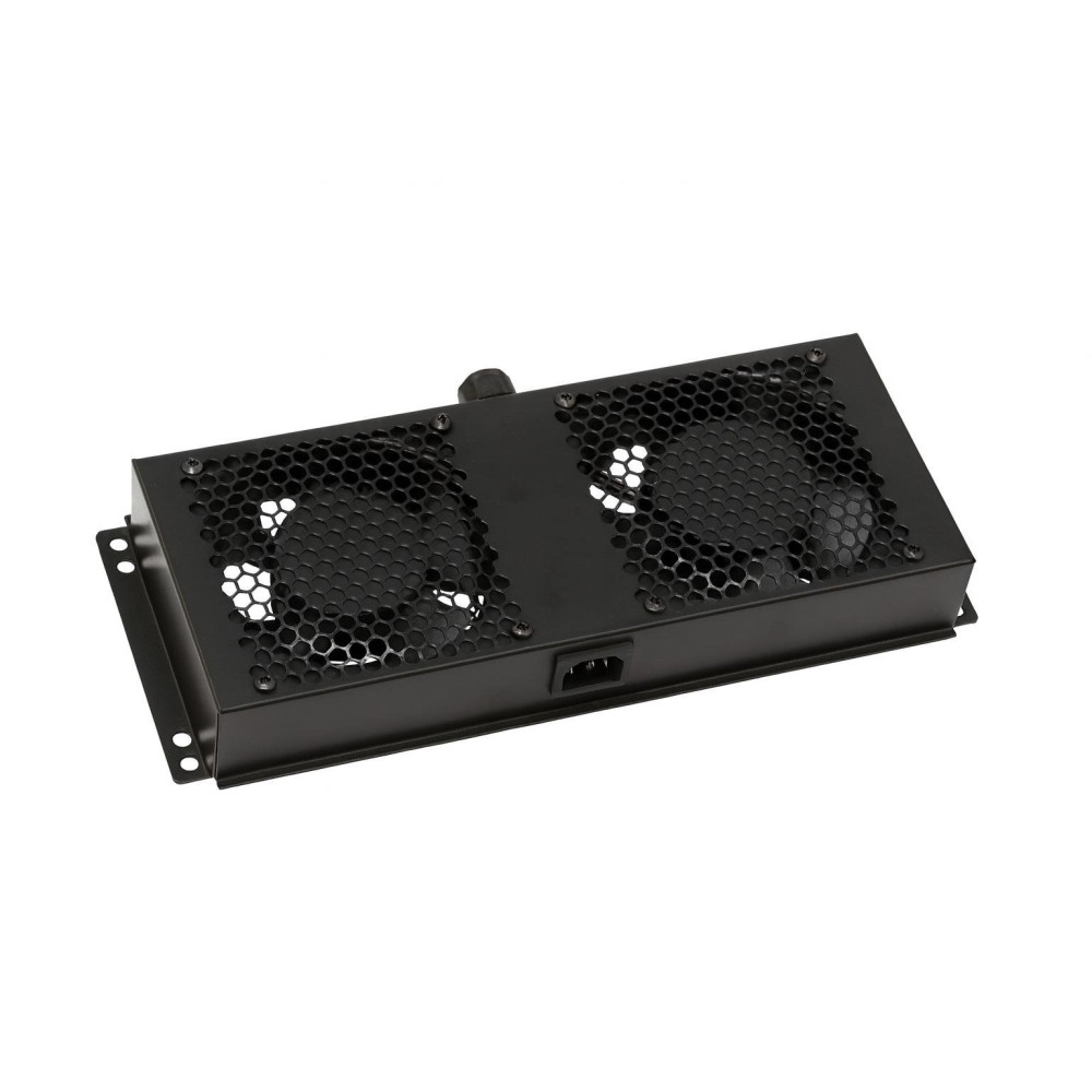 Ventiliatorių blokas 19'' A2 serijos spintai AFS-2 (2 ventiliatoriai, 600mm, juodas, sujungiamas 2x2) VENBLAFS2J