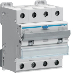 Srovės nuotėkio relė su automatiniu jungikliu Hager ADM466C (4P, 16A, C, A tipo, 30mA, 6kA) HADM466C