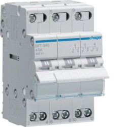 Modulinis jungiklis Hager SFT340 (3P, 40A, AC, 3 padėčių, 230V) HSFT340