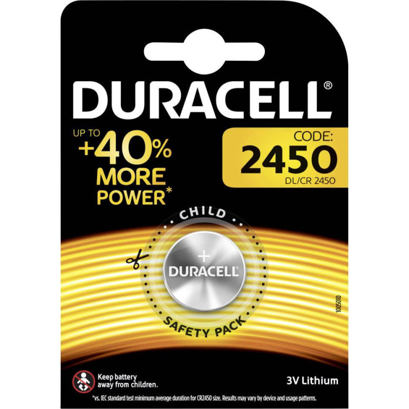 Baterija Duracell Lithium CR2450 (1 vnt.) BATERIJACR2450DUR