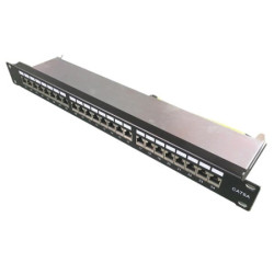 Komutacinė panelė 19" 1U FTP Cat6A LK-PP-24S/CAT.6A (24 prievadai, su kabelių laikikliu, 483x44x95 mm) TKP191ULKPP24S/CAT6A