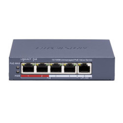 5 prievadų, 4 PoE komutatorius Hikvision DS-3E0105P-E/M(C) SWITCHDS3E0105PEMC